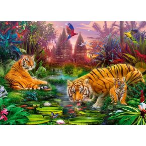 Wonder Forge Tiger Family 1000 Piece Jigsaw Puzzle for Adults | Unique, Perfectly-Fitting Pieces | Fun, Vibrant Imagery | Amazon Exclusive