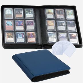 CLOVERCAT 9 Pocket Topload Card Holder,Trading Binders for Card Games Collection, Case Book Fits 252 Cards with 20 Removable Sleeves Storage Carrying Case, For Gaming Cards, Yugioh, MTG and TCG（Black）