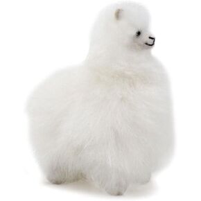 4" Baby Alpaca Plush Figure - 100% Handmade Alpaca Fur Home Décor