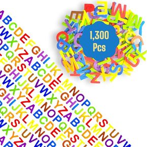 1300 PCS Foam Letters ملصقات للحرف اليدوية ، ملصقات رغوة الأبجدية ، رسائل ملصقات ABC ، ​​رسائل الأبجدية الرغوية ، ملصقات رسائل منتفخة ، حروف لزجة للحرف (8 ألوان)