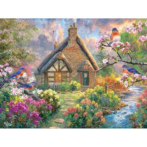 RoseArt - Abraham Hunter Cork Puzzle - Cobblestone Creek - 1000 Piece Jigsaw Puzzle for Adults