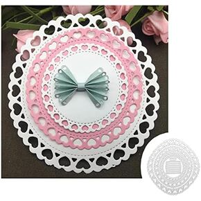 Heart Border Rosette Edge Metal Die Cuts, Heart Rosette Edge Cutting Dies Cut Stencils Card Paper Craft DIY Template Metal Cutting Dies Album Embossing Paper Dies for Card Making Scrapbooking