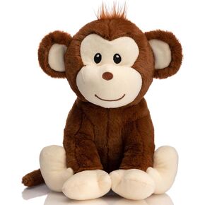 HollyHOME Plush Monkey Stuffed Animals Cute Monkey Toys Birthday Gifts for Kids 12 Inch Brown