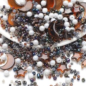 Mixed Star Moon Crystal Glass Beads Seedbeads Loose Round Pearl Beads for Jewelry Making Craft Bracelets Necklaces Earrings DIY Crafts Projects Mix Color Glass Spacer Beads Kits for Crafts