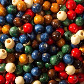 600pcs Colorful Wooden Round Painted Wood Spacer Beads with Large Hole - Natural Wooden Round Handmade Craft Beads for DIY Jewelry Bracelets Making (10mm)