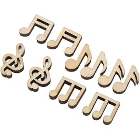 Handicrafts, Sturdy Polishing Fashion Vintage Musical Note Wood Pieces 100Pcs Music Notes Wooden Cutouts Unfinished