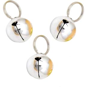 GCA Pet Dogs and Cats Collar Bells,Pet Collar Accessories,1/2-Inch, Silver（3 Sets ）