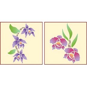 مجموعة الاستنسل الأوركيد 1 و 2: مجموعة من 2-5.6 "× 8.2" و 4.25 "× 5.5" الأزهار الاستوائية الأنيقة للحرف اليدوية DIY ، فن الجدار ، الديكور المنزلي ، لوحة الأثاث من الاستنسل الفني