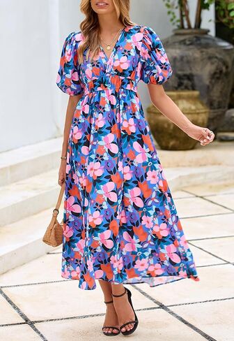 Women's Summer Floral Maxi Dress Spring Wedding Guest Dress 2026 in Kuwait