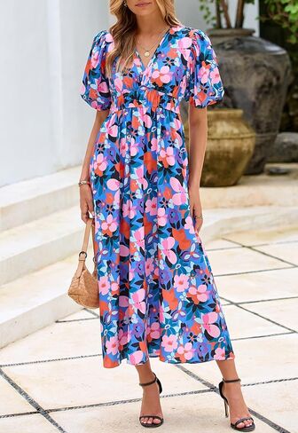 Women's Summer Floral Maxi Dress Spring Wedding Guest Dress 2026 in Kuwait