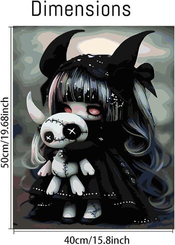 tigdtiu Gothic Paint by Numbers Kit for Adults Beginner- Dark Adult Paint by Number Kits On Canvas Adults' Paint-by-Number Kits DIY Oil Painting Kits for Gift Home Wall Decor 16x20 Inch in Saudi Arabia