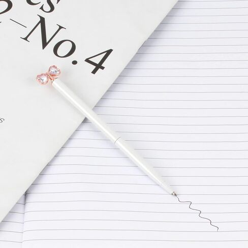 6 PCS Bow Crystal Diamond Ballpoint Bling Metal Ballpoint Pen Office Supplies Gift Pens in Saudi Arabia