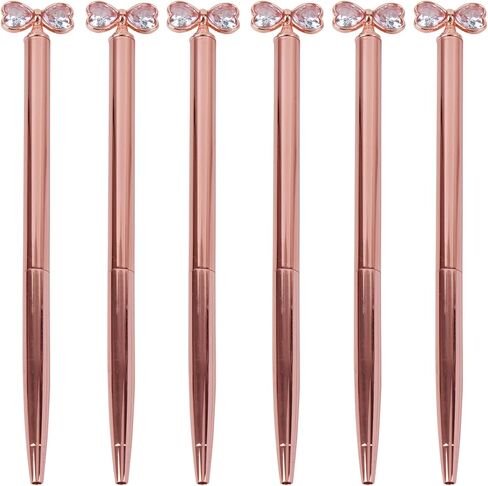 6 PCS Bow Crystal Diamond Ballpoint Bling Metal Ballpoint Pen Office Supplies Gift Pens in Kuwait