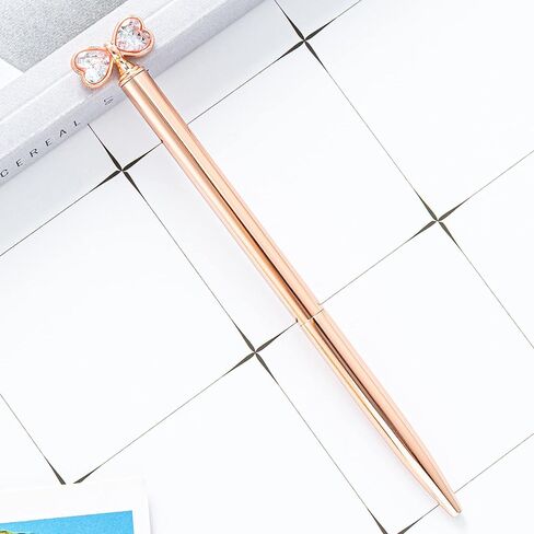 6 PCS Bow Crystal Diamond Ballpoint Bling Metal Ballpoint Pen Office Supplies Gift Pens in Kuwait