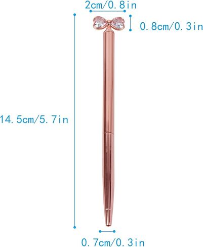 6 PCS Bow Crystal Diamond Ballpoint Bling Metal Ballpoint Pen Office Supplies Gift Pens in Kuwait