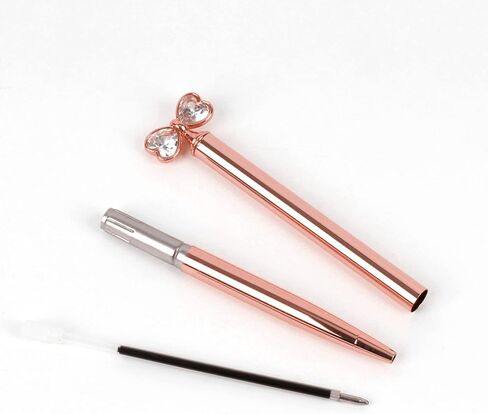 6 PCS Bow Crystal Diamond Ballpoint Bling Metal Ballpoint Pen Office Supplies Gift Pens in Kuwait