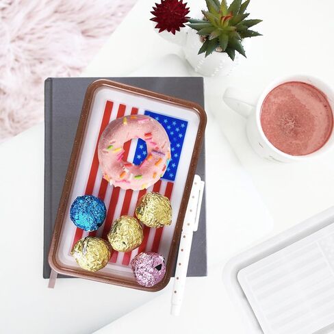 Resin Tray Mold American Flag Tray Silicone Mold Rectangle Tray Resin Mold Jewelry Plate Mould for Epoxy Resin DIY Crafts Trinket Candy Candle Container Soap Dish Home Decoration (White) in Kuwait