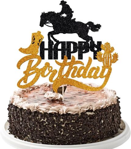 Cowgirl Cake Toppers ，Happy Birthday Cake Topper Decoration，Western Cowgirl Themed Cake Decoration，Baby Shower Cake Decoration,Girls Women Cowgirls Happy Birthday Party Supplies in Kuwait