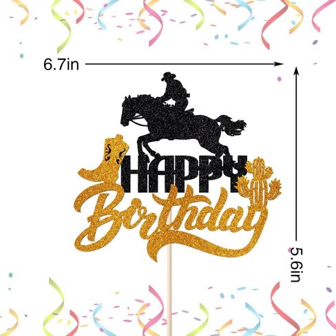 Cowgirl Cake Toppers ，Happy Birthday Cake Topper Decoration，Western Cowgirl Themed Cake Decoration，Baby Shower Cake Decoration,Girls Women Cowgirls Happy Birthday Party Supplies in Kuwait