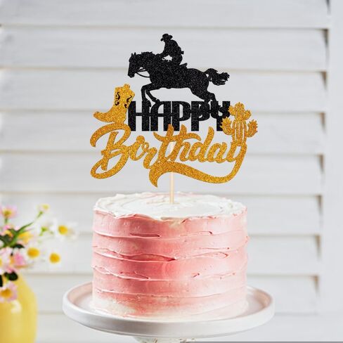 Cowgirl Cake Toppers ，Happy Birthday Cake Topper Decoration，Western Cowgirl Themed Cake Decoration，Baby Shower Cake Decoration,Girls Women Cowgirls Happy Birthday Party Supplies in Kuwait