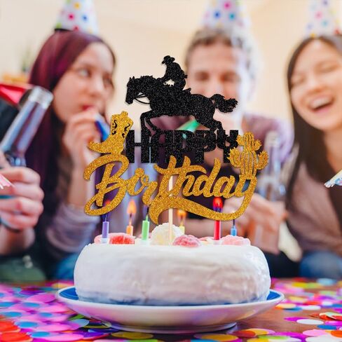 Cowgirl Cake Toppers ，Happy Birthday Cake Topper Decoration，Western Cowgirl Themed Cake Decoration，Baby Shower Cake Decoration,Girls Women Cowgirls Happy Birthday Party Supplies in Kuwait