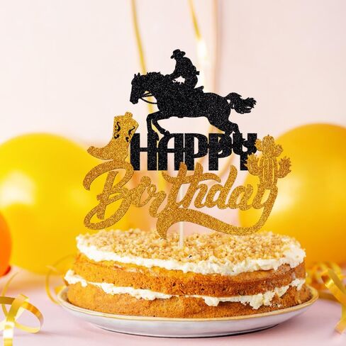 Cowgirl Cake Toppers ，Happy Birthday Cake Topper Decoration，Western Cowgirl Themed Cake Decoration，Baby Shower Cake Decoration,Girls Women Cowgirls Happy Birthday Party Supplies in Kuwait