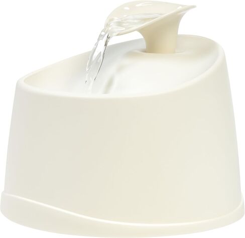 IRIS USA 44oz / 1.3L Cat Water Fountain, For Dog & Cat with Two Flow Options Automatic Pet Water Fountain Bowl Silent and Replaceable Charcoal Filter, White in Saudi Arabia