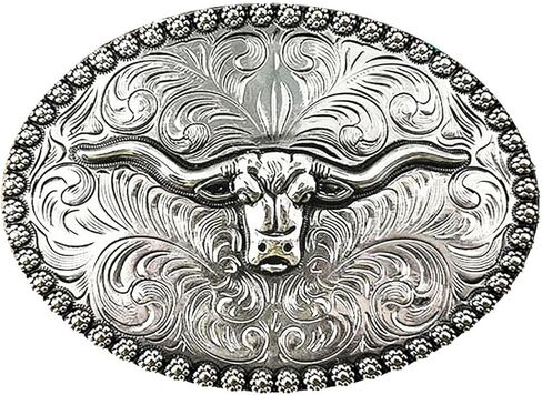 TOPACC Western Belt Buckle for Men Women Cowboy Cowgirl Rodeo Gold Longhorn Buckle 1.5 Inches Novelty Belt Buckle in Saudi Arabia