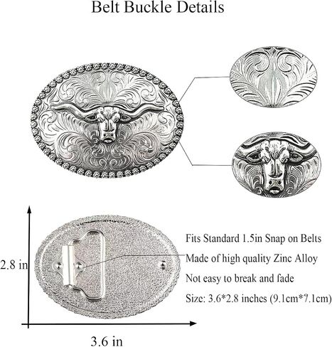 TOPACC Western Belt Buckle for Men Women Cowboy Cowgirl Rodeo Gold Longhorn Buckle 1.5 Inches Novelty Belt Buckle in Saudi Arabia