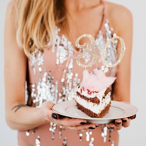 Birthday Cake Topper Number, Bling Gold Rhinestone Large Number 0-9 Happy Birthday Cake Topper for Birthday Anniversary Party Decoration, 5 in Saudi Arabia