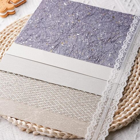 Viviquen 15pcs اليدوي مصنوعة يدويًا الورق الورق الورق المحكم A5 Mesh Mesh Paper Paper Mix for Scrapbooking Junk Journal Journal Supplies Materials ، 5.8x8.2 inches (White) in Kuwait