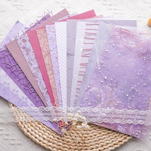 Viviquen 15pcs اليدوي مصنوعة يدويًا الورق الورق الورق المحكم A5 Mesh Mesh Paper Paper Mix for Scrapbooking Junk Journal Journal Supplies Materials ، 5.8x8.2 inches (White) in Kuwait