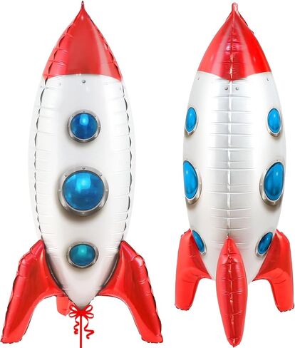 KatchOn, Huge Blue Rocket Balloons for Kids - 33 Inch, Pack of 1 | Spaceship Balloon, Space Themed Party Decorations | Space Balloons, Rocketship Balloons | Rocket Ship Balloon for Rocket Ship Decor in Saudi Arabia