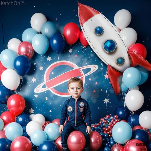 KatchOn, Huge Blue Rocket Balloons for Kids - 33 Inch, Pack of 1 | Spaceship Balloon, Space Themed Party Decorations | Space Balloons, Rocketship Balloons | Rocket Ship Balloon for Rocket Ship Decor in Saudi Arabia