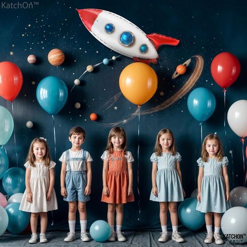 KatchOn, Huge Blue Rocket Balloons for Kids - 33 Inch, Pack of 1 | Spaceship Balloon, Space Themed Party Decorations | Space Balloons, Rocketship Balloons | Rocket Ship Balloon for Rocket Ship Decor in Saudi Arabia