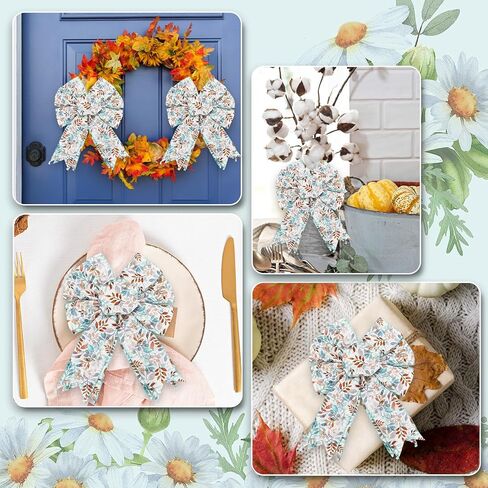 Lemon Wired Edge Ribbon Blue Blue Tile Fabron Ribbon Spring Summer Craft Ribbon for Birthday Diy Weath Making ، 12 Yard in Saudi Arabia