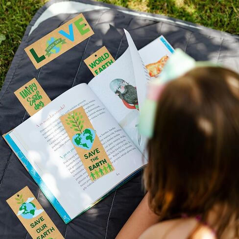 جوائز اليوم Haooryx Earth Day Gownoard - 240pcs حفظ الأرض إعادة تدوير Kraft Paper Papbon Mark in Kuwait
