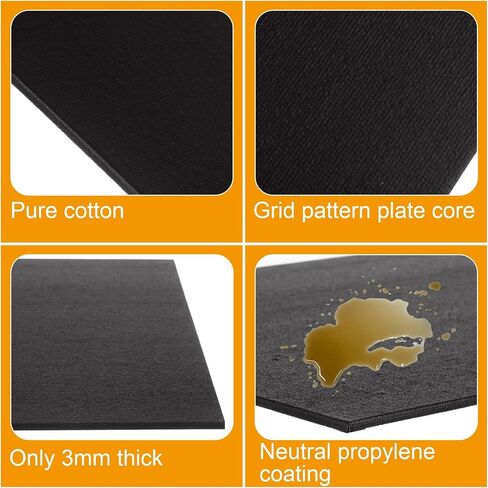 24PCS 8x8 Black Canvases for Painting, Black Canvas Panels for Painting, Drawing and Art Supplies, Blank Small Canvases for Painting Acrylics Oil Watercolor Tempera Paints in Saudi Arabia