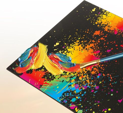 24PCS 8x8 Black Canvases for Painting, Black Canvas Panels for Painting, Drawing and Art Supplies, Blank Small Canvases for Painting Acrylics Oil Watercolor Tempera Paints in Saudi Arabia