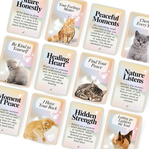 CATCHYOURDREAMS Cats for Comfort - 50 Inspirational Affirmations and Positive Activities for Healing and Peace - Stress Relief and Mindfulness Grief Cat Bereavement Sympathy Gift for Women in Saudi Arabia