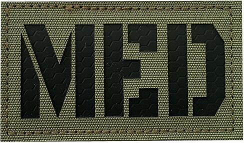 Tactical Medic Patches Morale IR Infrared Med Patch for IFAK,EMT, EMS, Military,Trauma, Medical, Hook-Fastener (OD Green) in Saudi Arabia