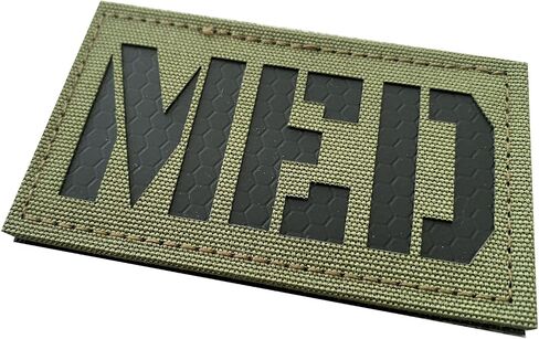 Tactical Medic Patches Morale IR Infrared Med Patch for IFAK,EMT, EMS, Military,Trauma, Medical, Hook-Fastener (OD Green) in Saudi Arabia