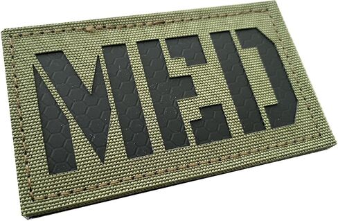 Tactical Medic Patches Morale IR Infrared Med Patch for IFAK,EMT, EMS, Military,Trauma, Medical, Hook-Fastener (OD Green) in Saudi Arabia