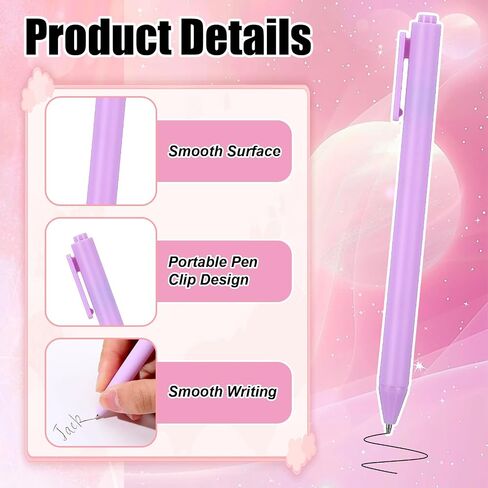 100 PCS Proper Pens Bens ، 1.0 mm Pink Click Pens ، Recortable Contrate Crinting Point Point Plat in Kuwait