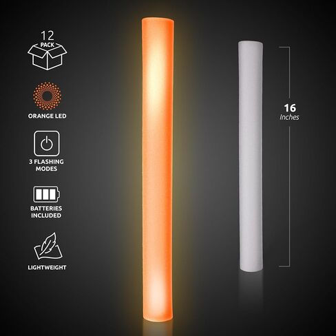 LED Foam Sticks - 12 Pack, 16-Inch, 3 Light-Up Modes for Mardi Gras & St Patricks Day (Green) in Saudi Arabia