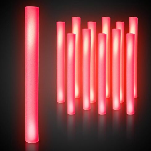 LED Foam Sticks - 12 Pack, 16-Inch, 3 Light-Up Modes for Mardi Gras & St Patricks Day (Green) in Saudi Arabia