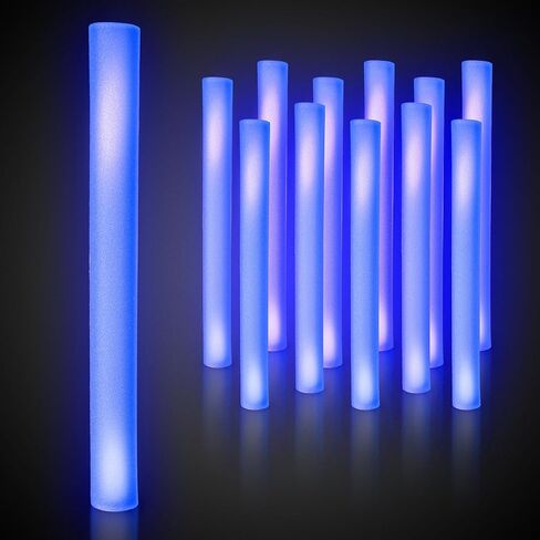 LED Foam Sticks - 12 Pack, 16-Inch, 3 Light-Up Modes for Mardi Gras & St Patricks Day (Green) in Kuwait