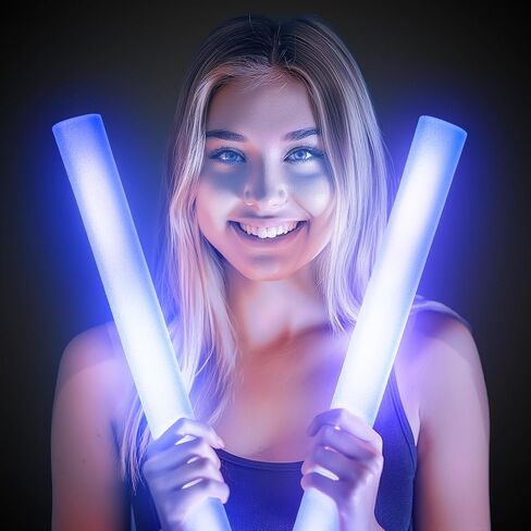 LED Foam Sticks - 12 Pack, 16-Inch, 3 Light-Up Modes for Mardi Gras & St Patricks Day (Green) in Kuwait