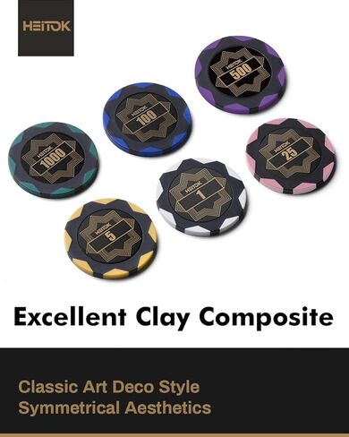 Clay Poker Chip Set for Texas Hold’em, 500 PCS with Denominations, Professional Casino Blackjack Numbered Chips Set, high-end Carrying case with German Polycarbonate Shell in Saudi Arabia