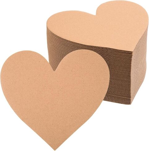 MixTeach 50 Pcs Heart Corrugated Cardboard Sheets 2mm Thick Heart Paper Cutouts Heart Flat Packaging Cardboard Pads for Wedding DIY Art Projects Festival Valentine Decoration Crafts, 7.1x6.7 in Saudi Arabia